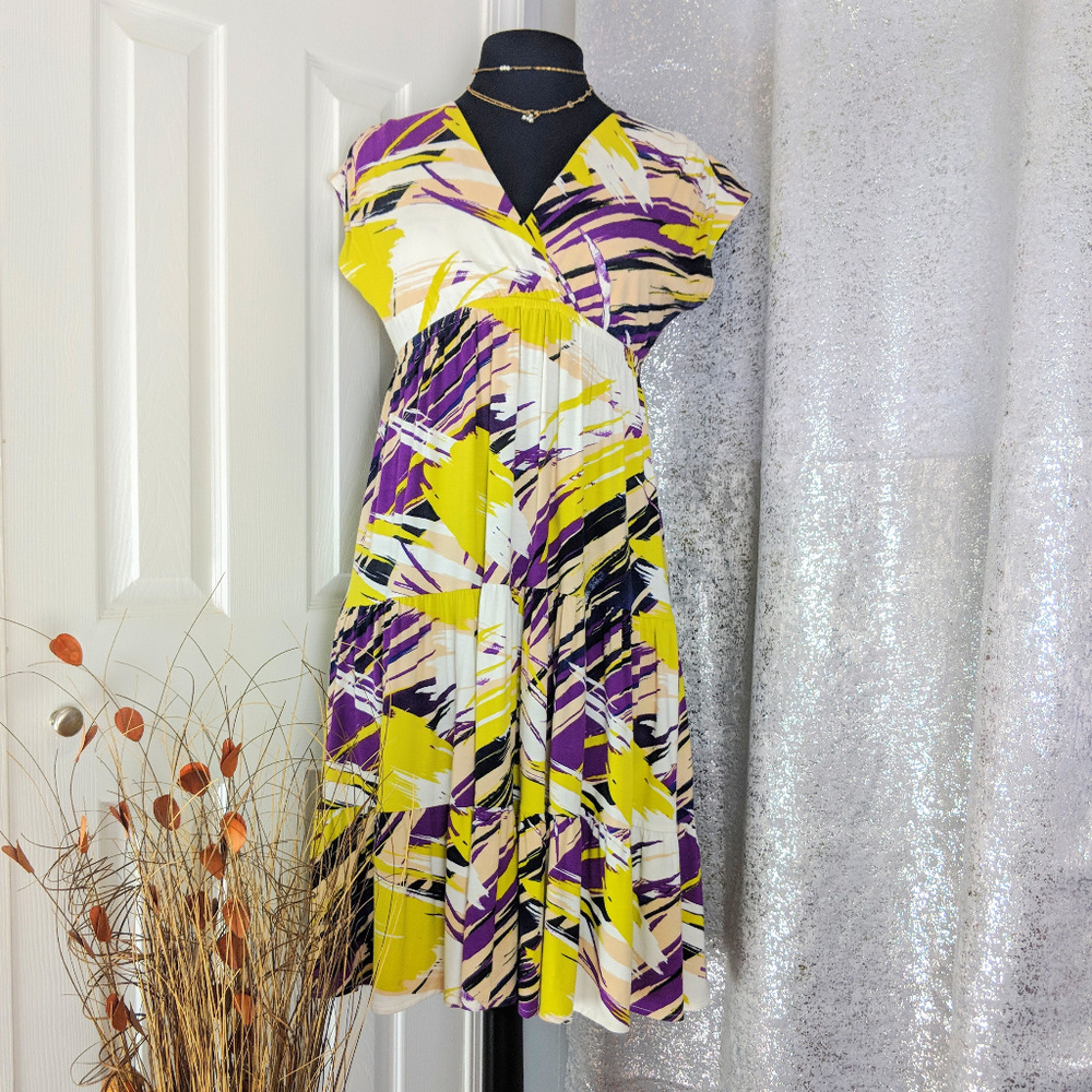 *NY & CO Sleeveless Summer Tiered Dress Sz M